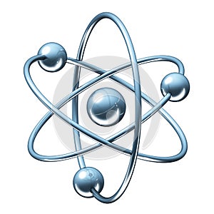 Orbital model of atom - physics 3D illustration