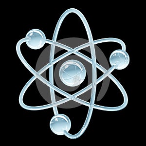 Orbital model of atom - physics 3D illustration