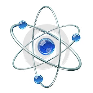 Orbital model of atom - physics 3D illustration