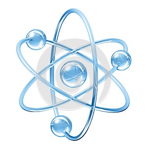 Orbital model of atom - physics 3D illustration