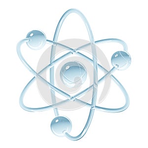Orbital model of atom - physics 3D illustration