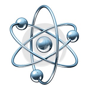 Orbital model of atom - physics 3D illustration photo