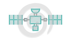 Orbiting Satellite Icon for Global Communication and Space, vector design Generative AI