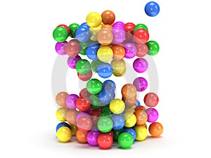 Orbs block. Assembling concept. On white.