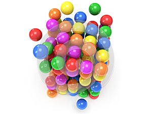 Orbs block. Assembling concept. On white.