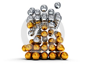 Orbs block. Assembling concept. On white.