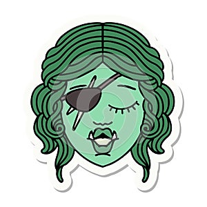 orc rogue character face sticker