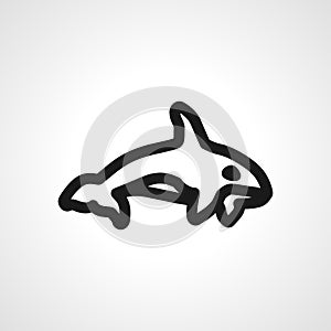 Orca killer whale line icon. Orca killer whale linear outline icon