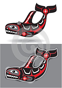 Orca (Killer Whale) in Native Art Style