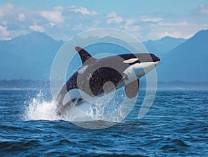 Orca Breaching the Surface