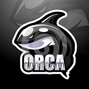 Orca mascot esport logo design
