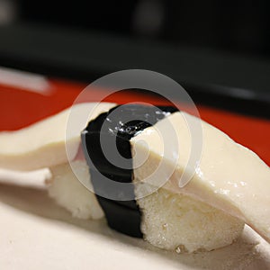 Orca meat style sushi detail