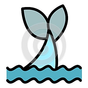 Orca tail icon vector flat