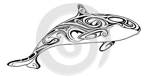 Orca tattoo ornament