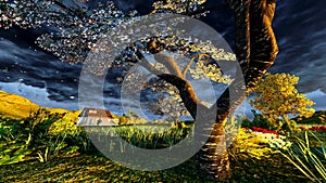 Orchard in spring time