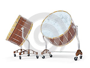Orchestra Big drum on white 3D rendering photo