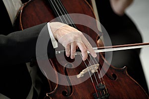 Orchestra of classical music with violin