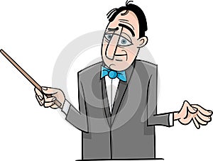 Orchestra conductor cartoon illustration