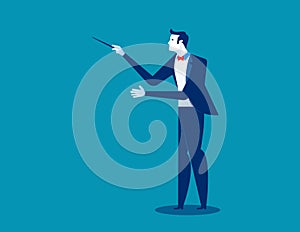 Orchestra conductor. Concept conductor vector illustration.