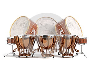 Orchestra drums isolated on white 3D rendering