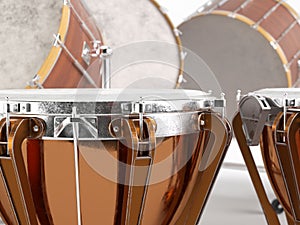 Orchestra drums on white 3D rendering