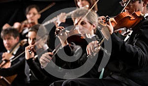 Orchestra first violin section