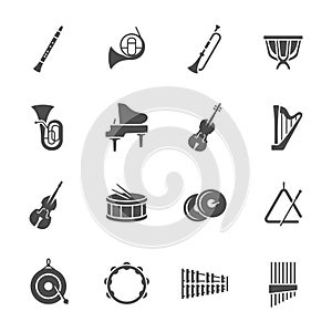 Orchestra instruments icons