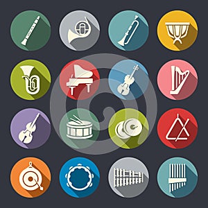 Orchestra instruments icons