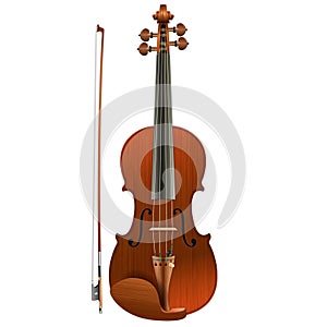 Orchestral violin, musical instrument, gvector illustration