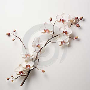 Orchid Branch Wall Sculpture: A Fusion Of Realism And Stylized Modernism