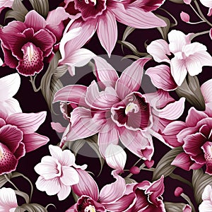 Orchid Elegance Floral Seamless Pattern