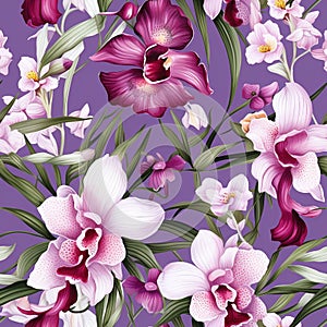 Orchid Elegance Seamless Floral Pattern