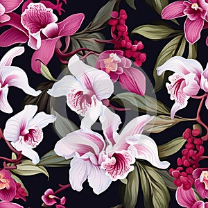 Orchid Elegance Seamless Floral Pattern