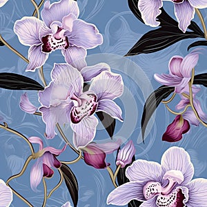 Orchid Elegance Seamless Floral Pattern