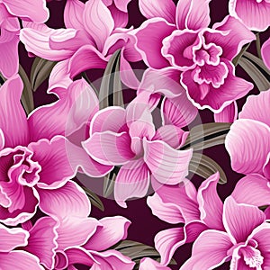 Orchid Elegance Seamless Floral Pattern