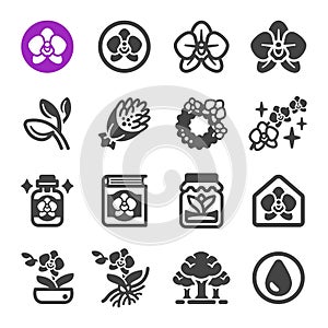 Orchid icon set