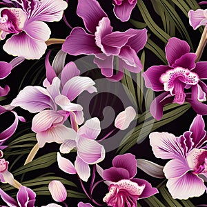 Orchid minimalist pattern