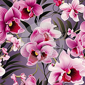 Orchid Mosaic Floral Pattern