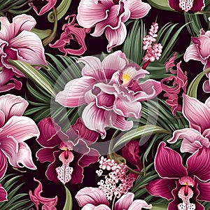 Orchid pattern for greeting cards