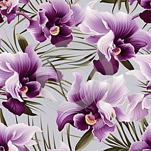 Orchid pattern for a lampshade or throw pillow