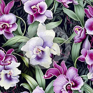Orchid Petals in Harmony Floral Background