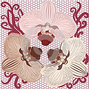 Orchid seamless pattern.