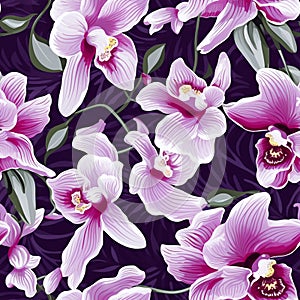 Orchid Serenity Floral Pattern