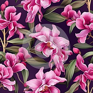 Orchid Serenity Floral Pattern Magic