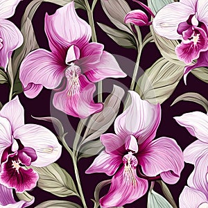 Orchid Splendor Floral Pattern Magic