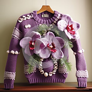 Orchid Sweater: A Whimsical Celebration Of Nature\'s Artistry