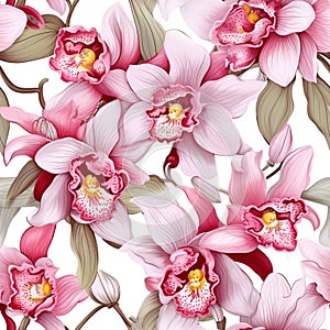 Orchid Whimsy Seamless Pattern