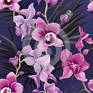 Orchid Whispers Floral Pattern