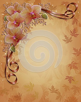 Orchids Floral wedding Border Fall colors