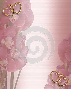 Orchids on Satin wedding border